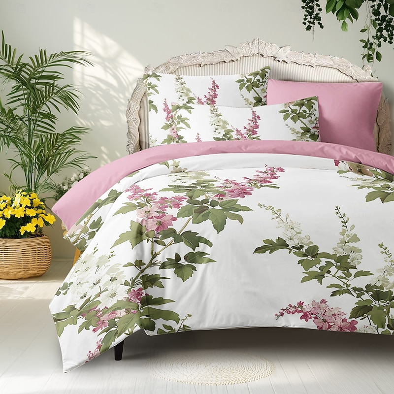 Floral Pattern Duvet Cover Set Set Soft 3-Piece Luxury Cotton Bedding Set Home Decor Gift Twin Full King Queen Size Duvet Cover - Main Image