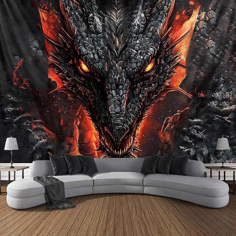 Dragon Animal Hanging Tapestry Wall Art Large Tapestry Mural Decor Photograph Backdrop Blanket Curtain Home Bedroom Living Room Decoration3