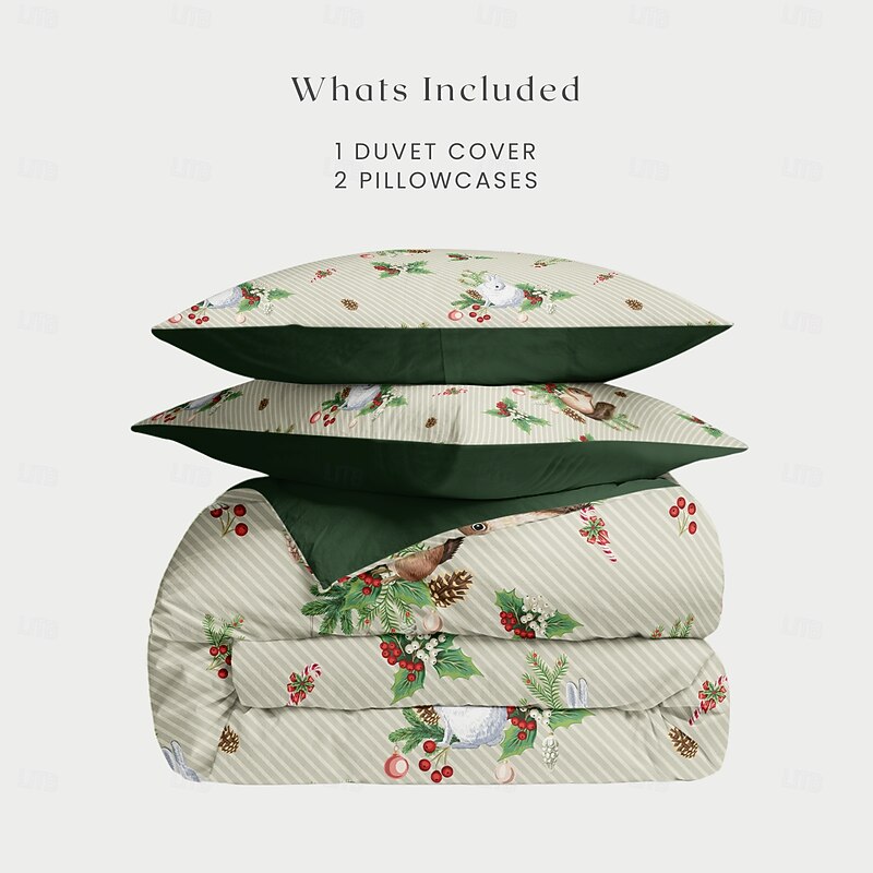 Squirrel Design Duvet Cover Set 100% Cotton Soft and Breathable Bedding Adorned with Whimsical Squirrel Prints Lightweight Durable Quilt Cover Comfortable for All Seasons Easy to Wash and Maintain2