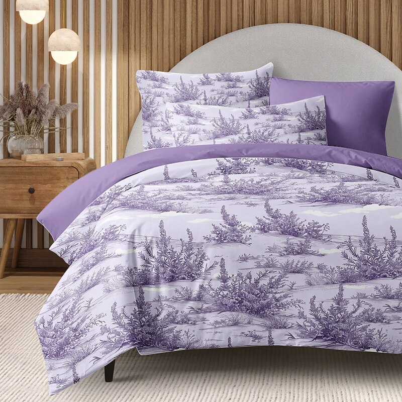 100% Cotton Duvet Cover Set Toile De Jouy Pattern Comforter Set Soft 3-Piece Luxury Bedding Set Home Decor Gift King Queen Full Sizehree Piece Set