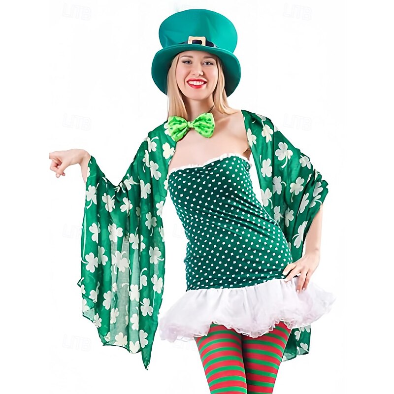 St. Patrick's Day Shamrock Scarf for Women, Lightweight Clover Print Wrap, Festive Green Accessory for Holiday Celebrations, Parties, and Everyday Wear4