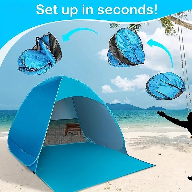 Automatic Instant Up Beach Tent Lightweight Outdoor Beach Shade Sun Shelter with Carry Bag