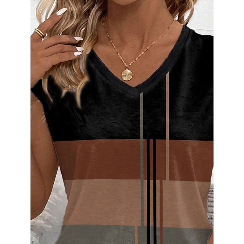 Women's Camisole Tank Top Geometric Casual Sleeveless V Neck Regular Tops Daily Print Black Summer3