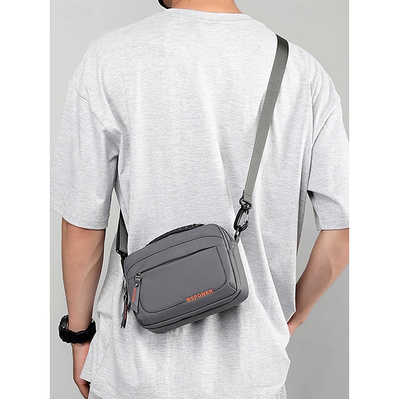 Waterproof Nylon Crossbody Messenger Bag with Multiple Zippered Compartments, Lightweight Shoulder Bag for Men, Perfect for Travel, Work, and Outdoor Activities Black Army Green Dark Blue