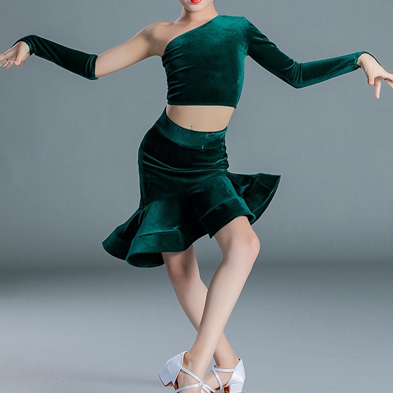 Kids' Dancewear Skirts Pure Color Girls' Performance Daily Wear Sleeveless High Velvet4