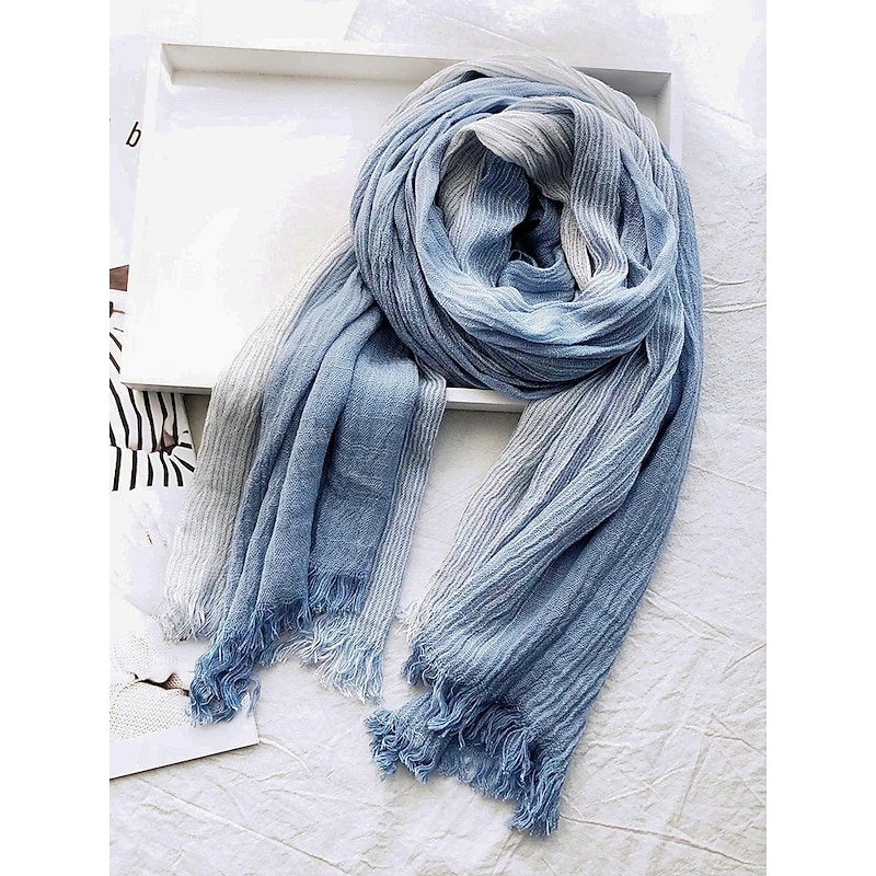 Men's Lightweight Ombre Cotton Scarf – Casual Fashion Accessory for Spring, Autumn and Everyday Outfits4