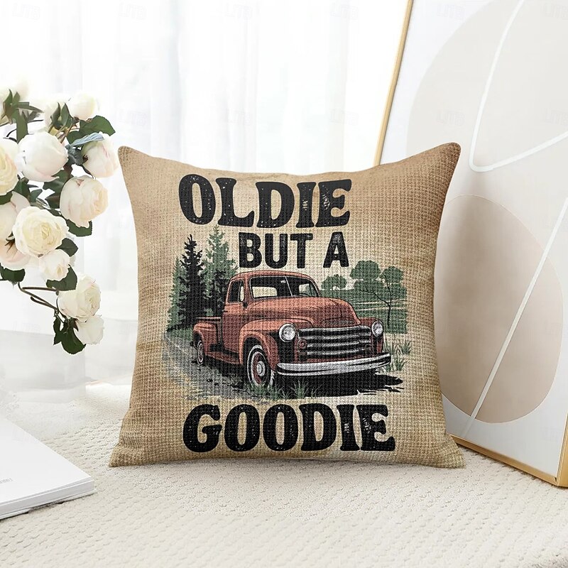 Vintage Decorative Toss Pillows Cover 1PC Soft Square Couch Cushion Case Pillowcase for Bedroom Livingroom Sofa Chair Oldie but a Goodie