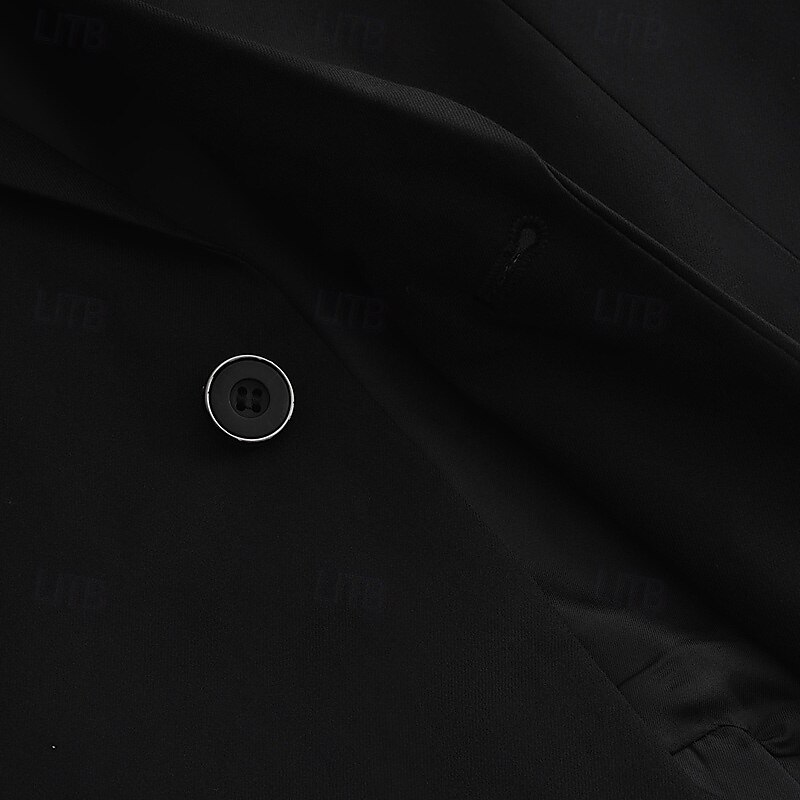 Men's Wedding Homecoming Suits Notch Black Blue Business Casual Daily Solid Colored Tailored Fit 3 Piece Single Breasted Two-buttons4