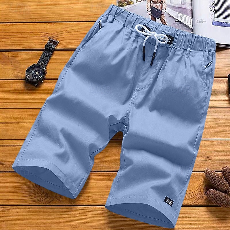 Men's Swim Trunks Board Shorts Beach Shorts Casual Shorts Drawstring Elastic Waist Solid Colored Outdoor Sports Knee Length Daily Leisure Sports Casual / Sporty Athleisure Black White4