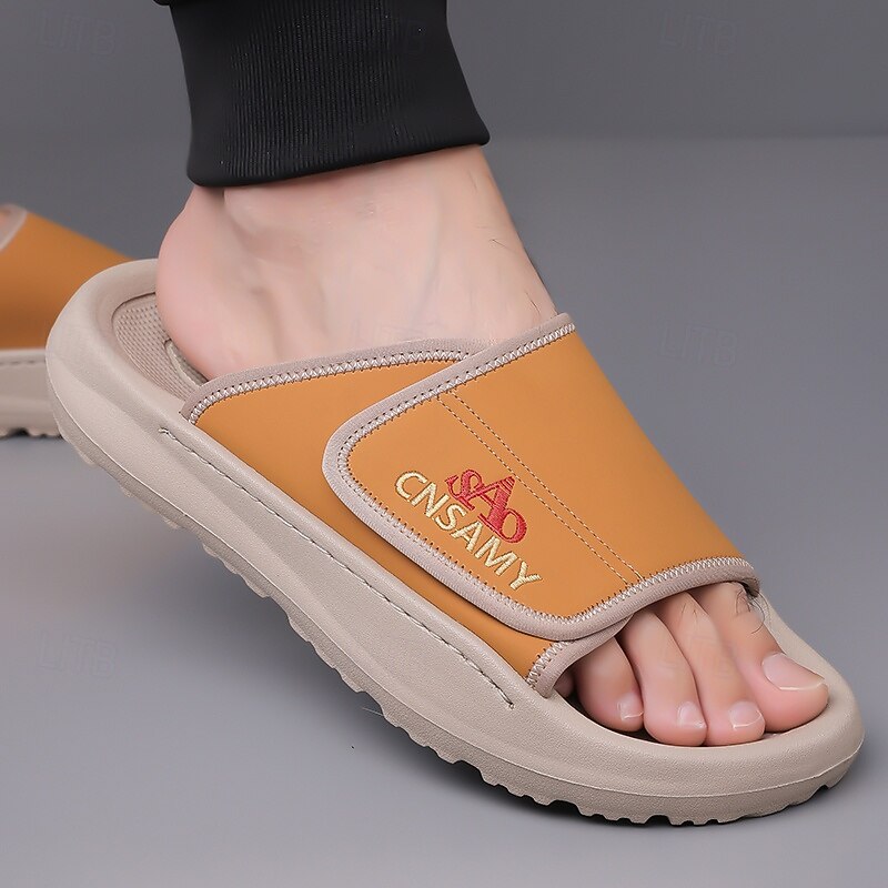 Men's Adjustable Slide Sandals - Comfortable Non-Slip Lightweight Casual Slippers for Indoor and Outdoor Use2