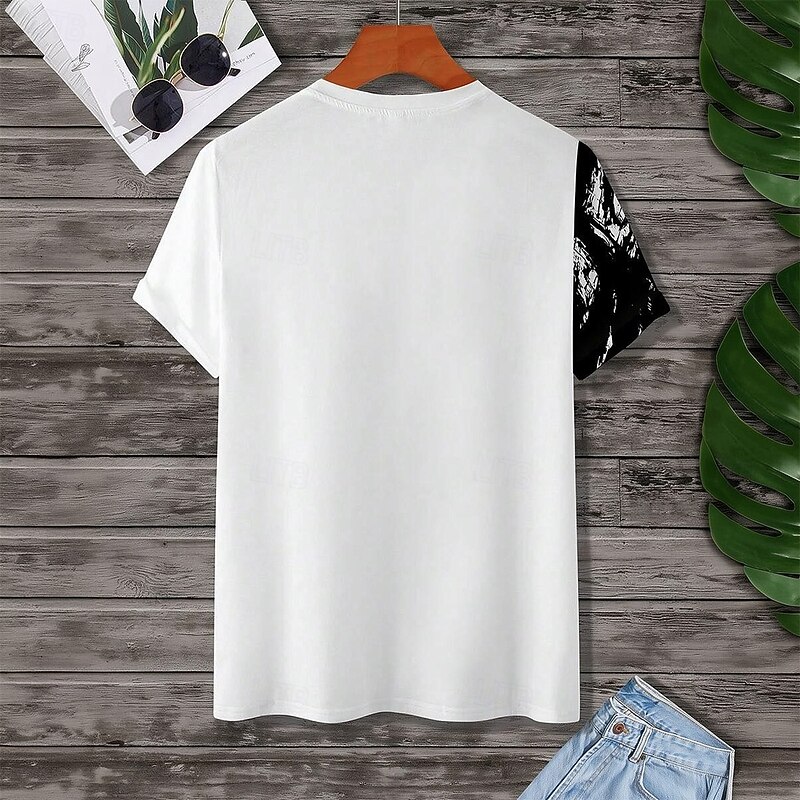 Men's Poker T Shirt Short Sleeve T shirt 3D Print Crew Neck Shirt Tropical Hawaiian Vacation Street Daily Black Summer Spring Clothing Apparel S M L XL XXL XXXL2