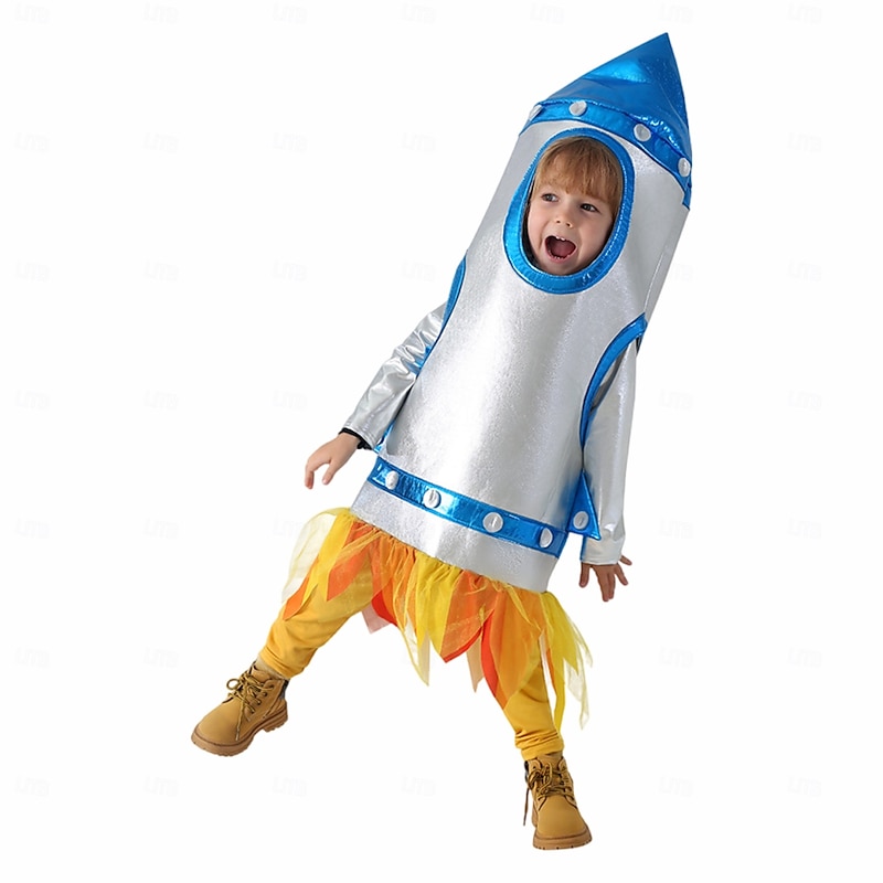 Alien Astronaut rocket Carnival Costume Group Cosplay Costume Kid's Boys Girls' Cosplay Performance Party Stage Halloween Carnival Easy Carnival Costume2