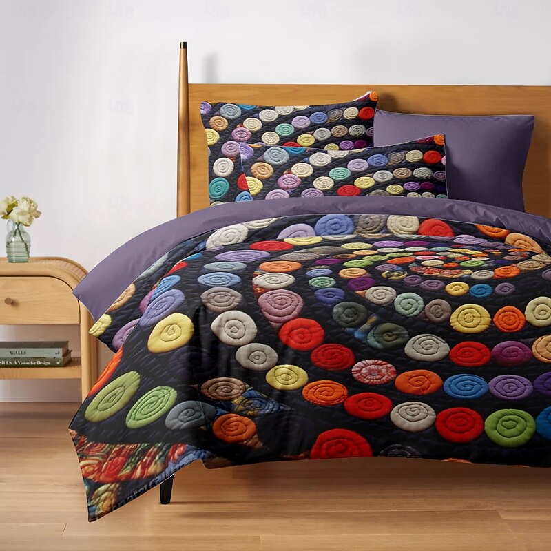 3D Quilt Art Pattern Duvet Cover Set Ducvet Cover Set Soft 3-Piece Luxury Cotton Bedding Set Home Decor Gift King Queen Duvet Cover