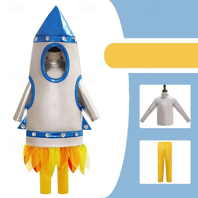 Alien Astronaut rocket Carnival Costume Group Cosplay Costume Kid's Boys Girls' Cosplay Performance Party Stage Halloween Carnival Easy Carnival Costume3