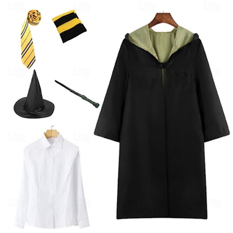 Magic Harry Slytherin Hufflepuff Cosplay Costume Outfits Classic & Timeless Movie Cosplay for Boys Girls' Kid's Christmas Carnival Masquerade Bachelorette Party4