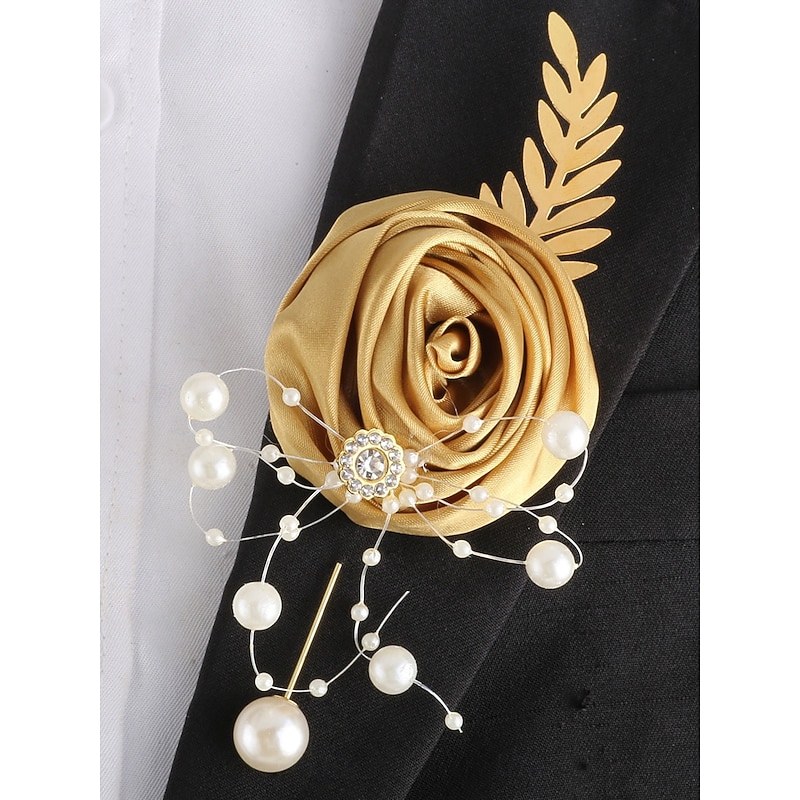 Wedding wrist flowers Boutonnieres Wedding / Special Occasion / Event / Party Fabrics Flower Style2