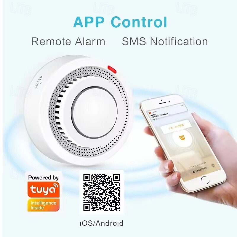 Tuya ZigBee Smart Smoke Detector Security Protection Smoke Alarm Fire Protection For Home Security System Via Smart Life Ap3