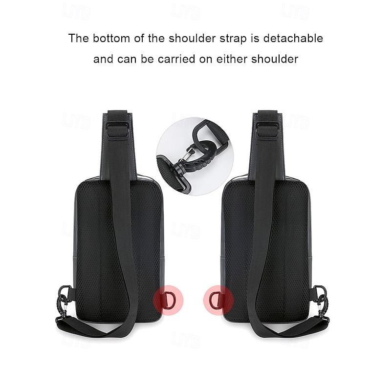 Men's Waterproof Chest Bag and Crossbody Sling Bag – Durable Multi-Pocket Design for Outdoor Travel, Sports and Daily Use Color Black Army Green Dark Blue4