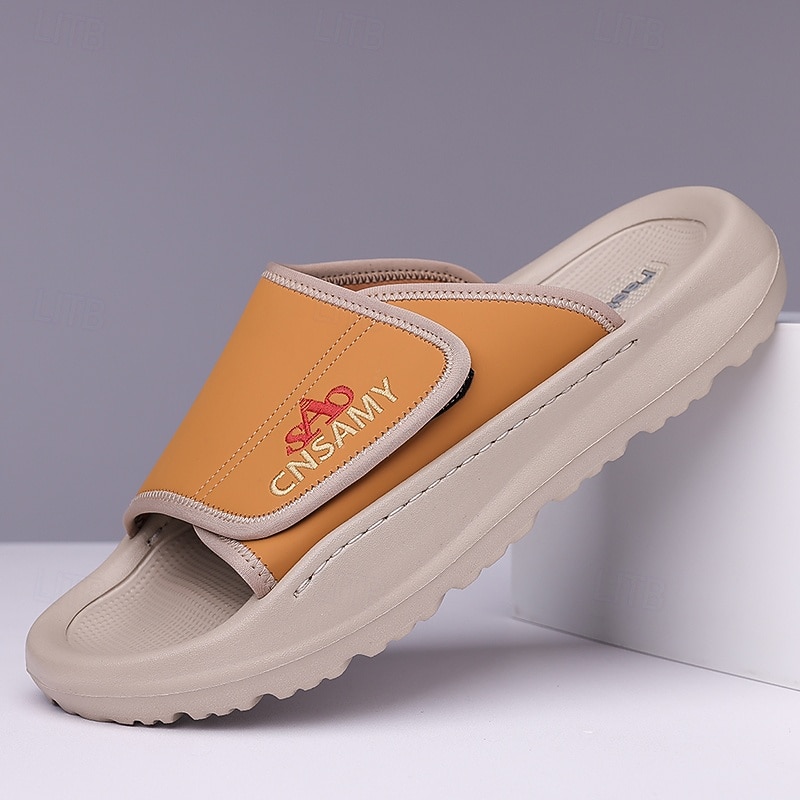 Men's Adjustable Slide Sandals - Comfortable Non-Slip Lightweight Casual Slippers for Indoor and Outdoor Use
