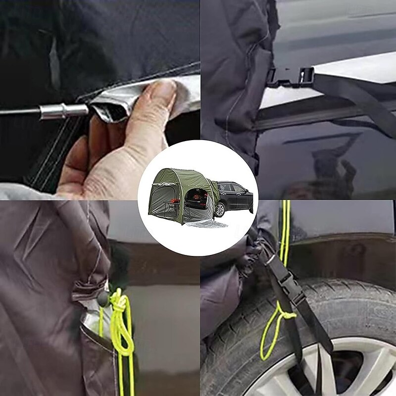 Car Tent, Tailgate Tent, Awning for Car, 3 Doors Can Be Open, SUV Tent, Independent Tent, Sun Protection, Driving, Camping, Travel, Large Space, Sun Protection for Camping, Various3