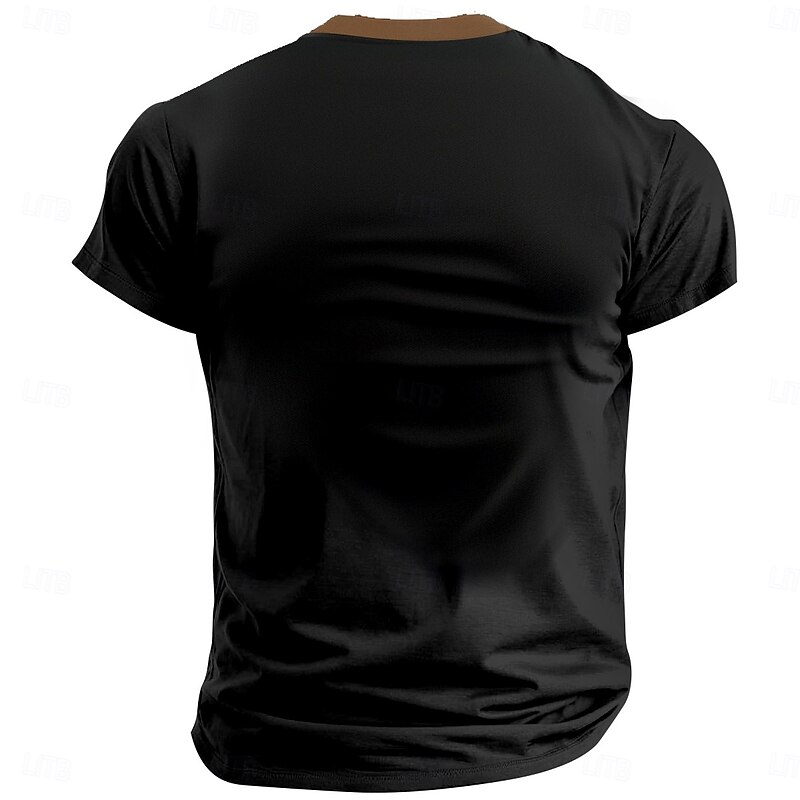 Men's T-Shirt with "Because I'm Dave That's Why" Funny Graphic, Henley Short Sleeve Lifestyle Design2