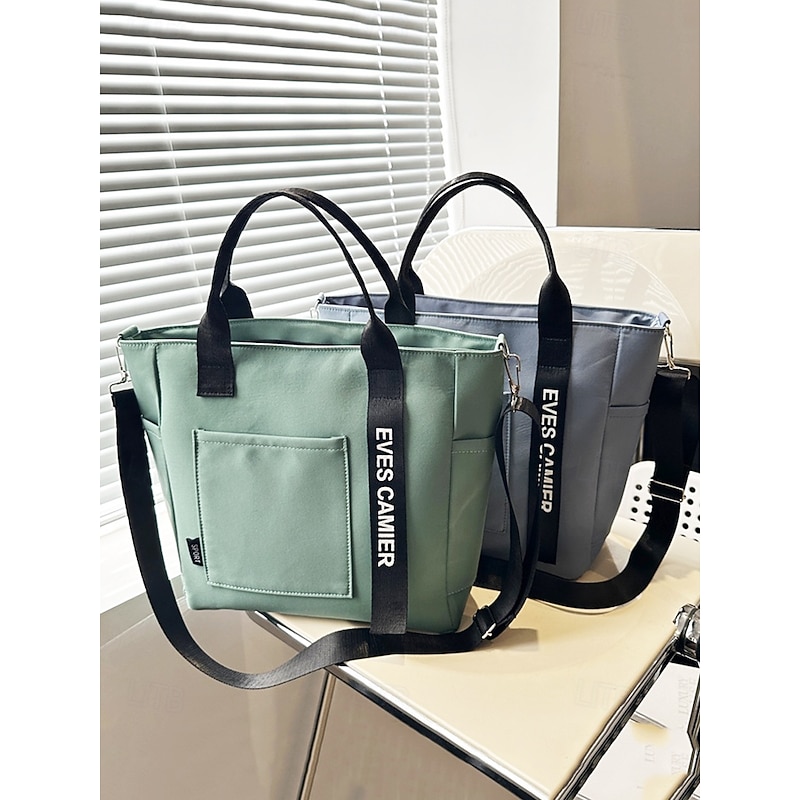 Water-Resistant Canvas Tote Bag – Versatile Large-Capacity Bag for Women with Handheld and Shoulder Carry Options, Perfect for Work, Shopping and Daily Use