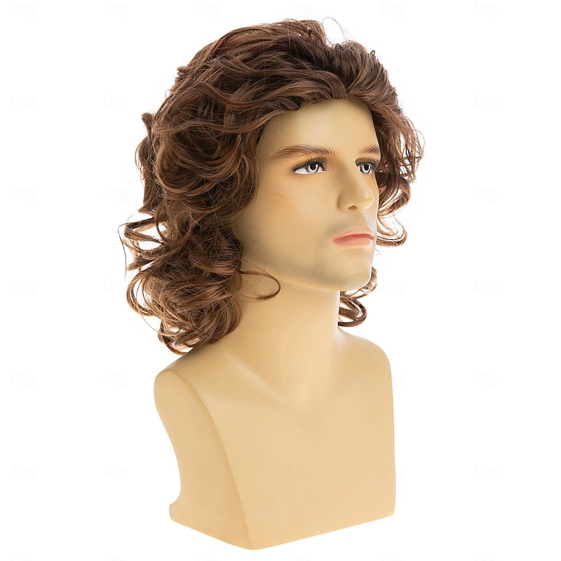 Mens Short Curly Wig Fluffy Cosplay Costume Hair Wig For Carvinal4