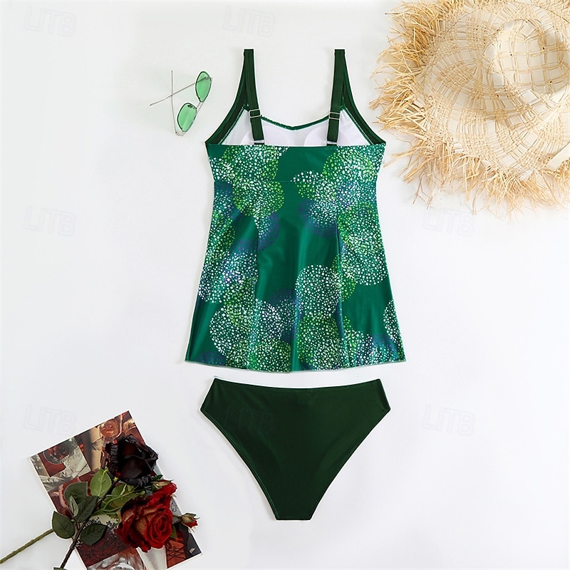 Women's One Piece Swimsuit V Neck Swimwear Swimwear Purple Green Breathable Quick Dry Lightweight Sleeveless - Swimming Surfing Beach Summer Spring Plus Size3