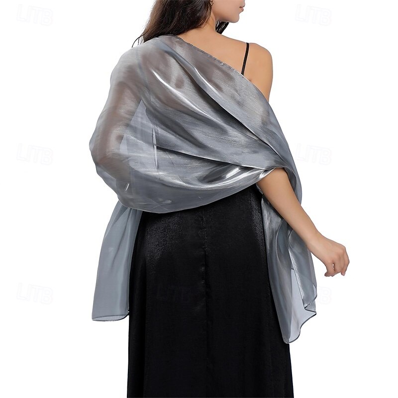 Ladiery Silky Shawls and Wraps for Evening Dresses Women Sheer Soft Bridesmaid Wedding Formal Party Organza Shawl