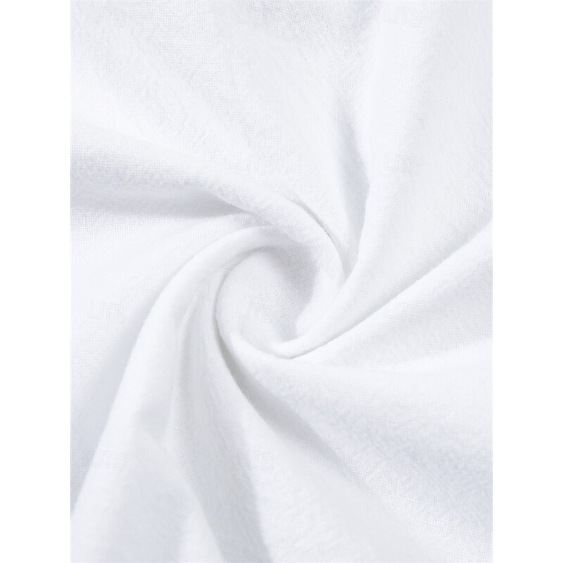 Men's Shirt Linen Shirt Summer Shirt Beach Shirt Solid Color Vacation Daily Black White Navy Blue Khaki Short Sleeve Fold-over Collar Spring & Summer Clothing Apparel3