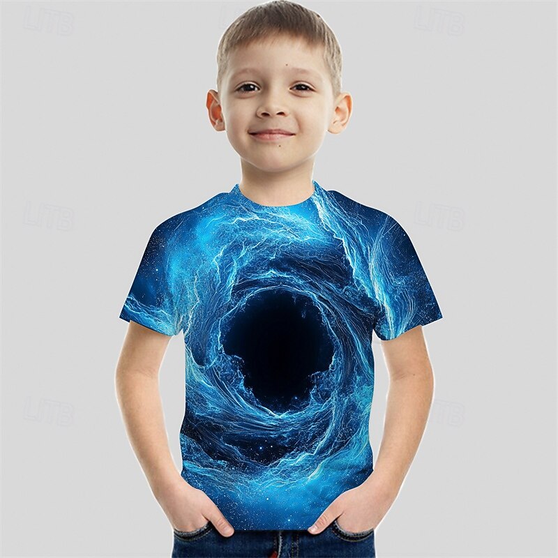 Boys 3D Graphic Galaxy T shirt Tee Short Sleeve Summer Spring Fashion Basic Kids 4-12 Years Crew Neck Outdoor Casual Daily Regular Fit2