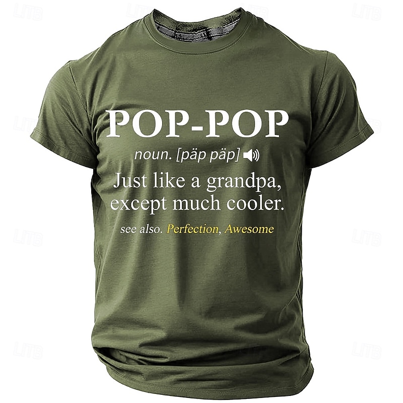 Men's Pop-Pop Graphic T-Shirt | Cooler Grandpa Definition Funny Family Gift Tee