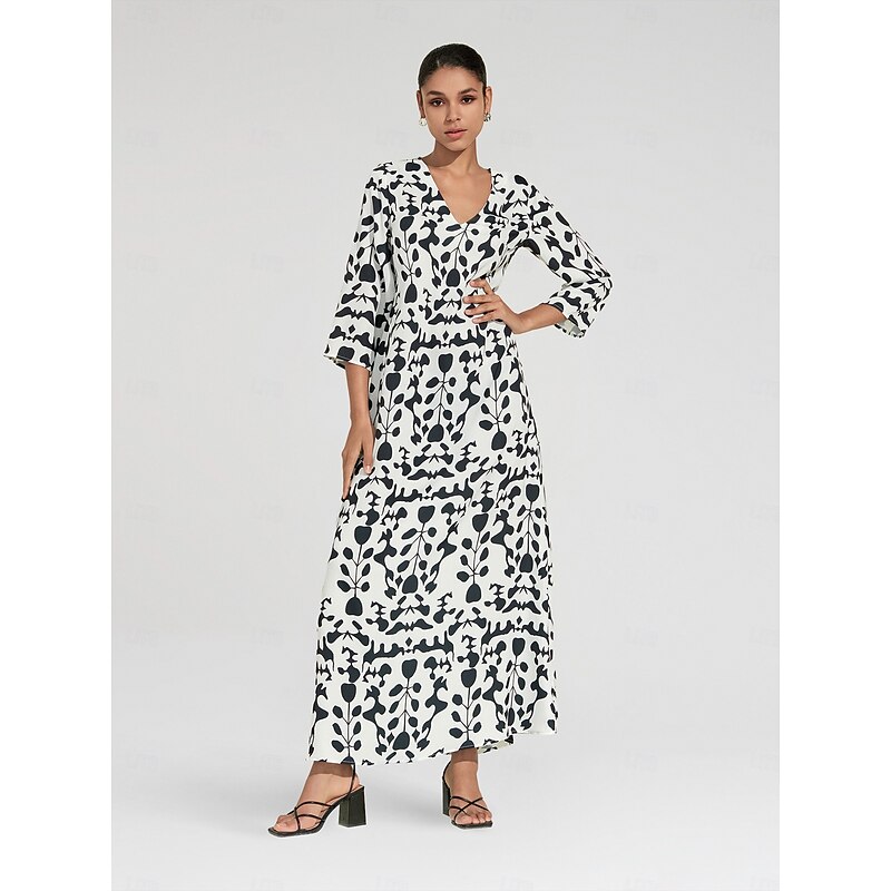 Satin Floral Geometric Maxi Dress4