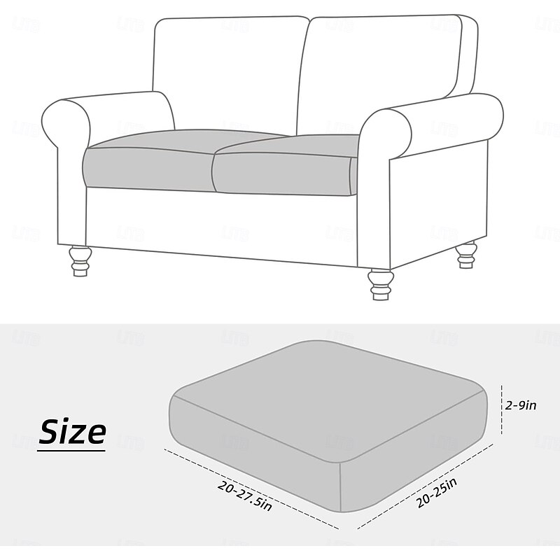 100% Waterproof Couch Cushion Covers 20*20 in, Stretch Replacement Sofa Seat Cushion Covers Solid Chair Cushion Slipcovers Washable Suitable for Outdoor Patio Garden Lawn Yard3