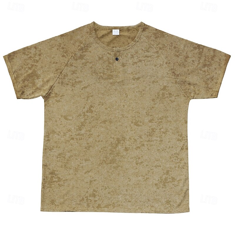 Men's Henley Shirt Tee Short Sleeve Solid Color Plain Distressed Buttons Washed Henley Outdoor Casual Daily Summer Spring &  Fall Black Navy Blue Green Henley T-Shirt2