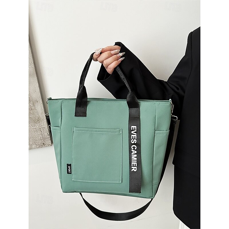 Water-Resistant Canvas Tote Bag – Versatile Large-Capacity Bag for Women with Handheld and Shoulder Carry Options, Perfect for Work, Shopping and Daily Use2