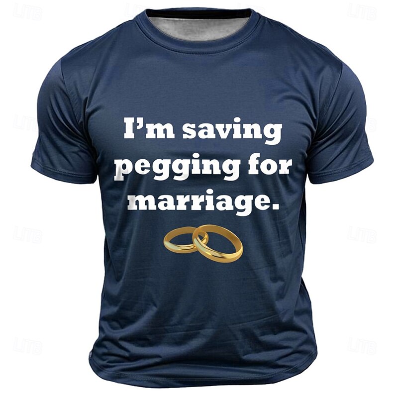 Men's Adult Humor Funny Pegging T Shirt Short Sleeve T shirt 3D Print Crew Neck Shirt Fashion Daily Street Daily Light Blue Black White Summer Spring Clothing Apparel S M L XL XXL XXXL