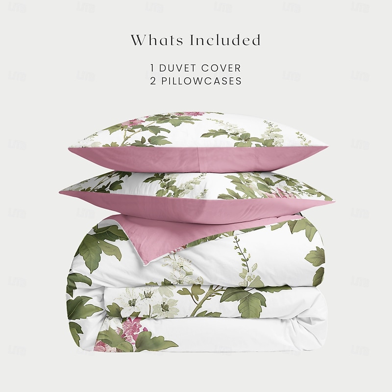 Floral Pattern Duvet Cover Set Set Soft 3-Piece Luxury Cotton Bedding Set Home Decor Gift Twin Full King Queen Size Duvet Cover4