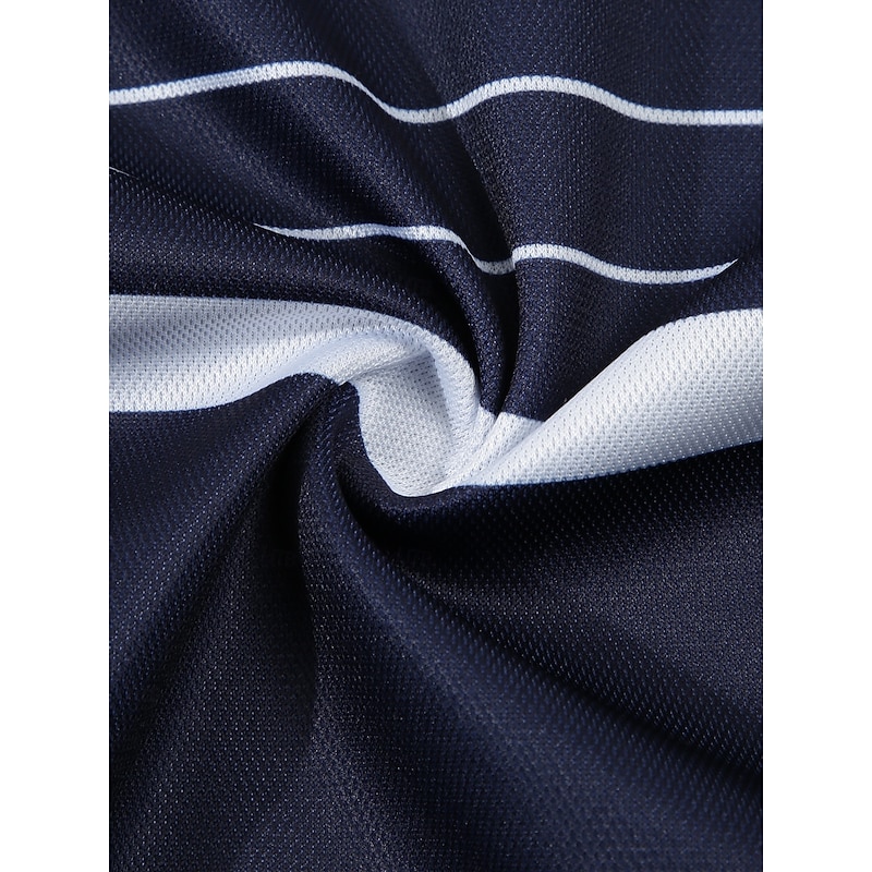 Men's Polo Business Polo Business Casual Lapel Classic Short Sleeve Color Block Stripes Buttons Summer Spring &  Fall Black Red Navy Blue Brown Khaki Polo4