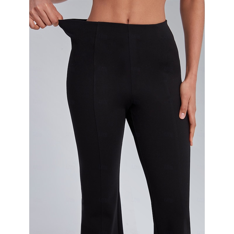 Women's Flare Full Length Stretchy High Waist Elegant Fashion Daily Formal Office Daily Black All Seasons XS S M2