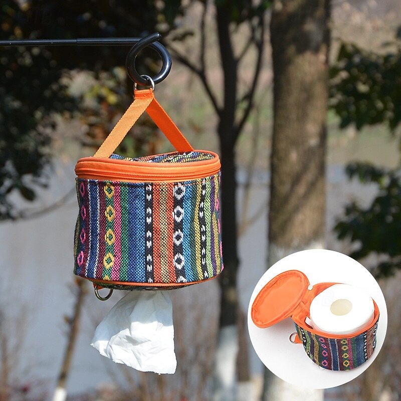 Outdoor Camping Tissue Box / Car / Home Roll Paper Towel Holder / Collapsible Ethnic Style Tissue Bag / Miscellaneous Storage Box