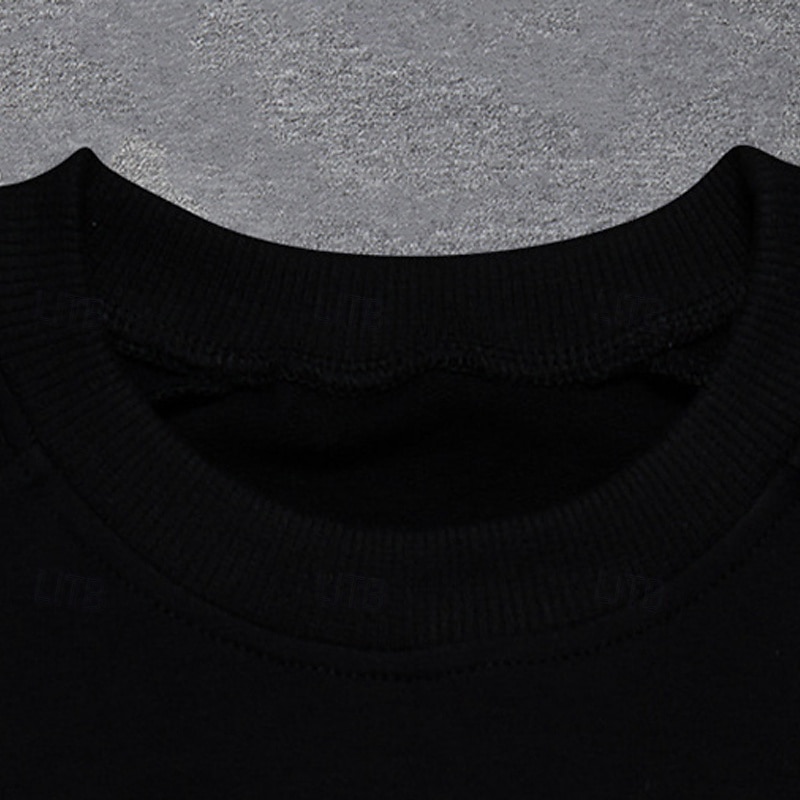 2 Pieces Kids Boys Suit Sweatshirt & Sweatpants Set Clothing Set Outfit Graphic Long Sleeve Crewneck Set Outdoor Sports Fashion Spring Fall 4 years+ Black2