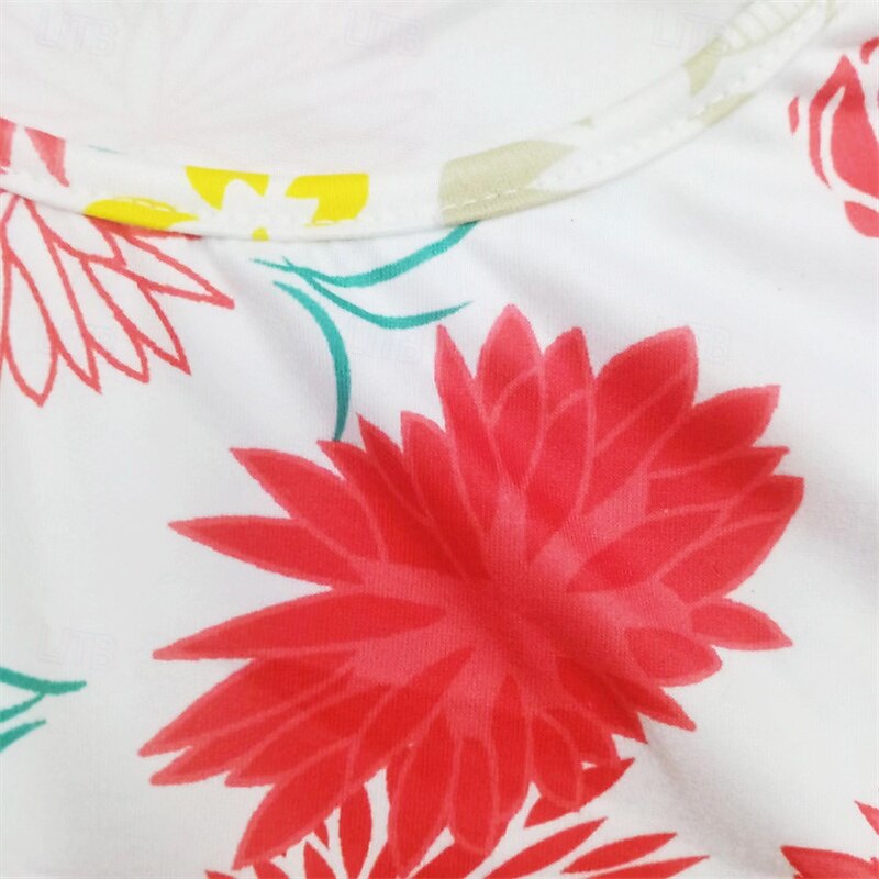 Women's Mini Dress Casual Dress Floral Dress Summer Dress Stylish Casual Vacation Daily Date Regular Fit Floral Sleeveless U Neck Red Blue Orange Green Summer3