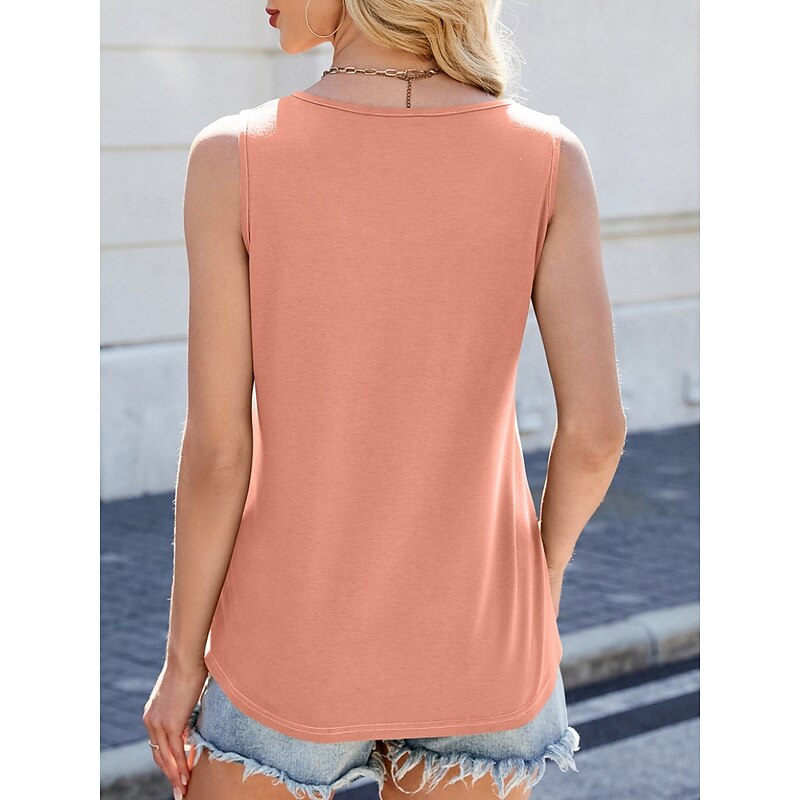 Women's Camisole Tank Top Solid Color Basic Casual Sleeveless Strap Regular Tops Daily Ruched Black White Pink Green Summer4