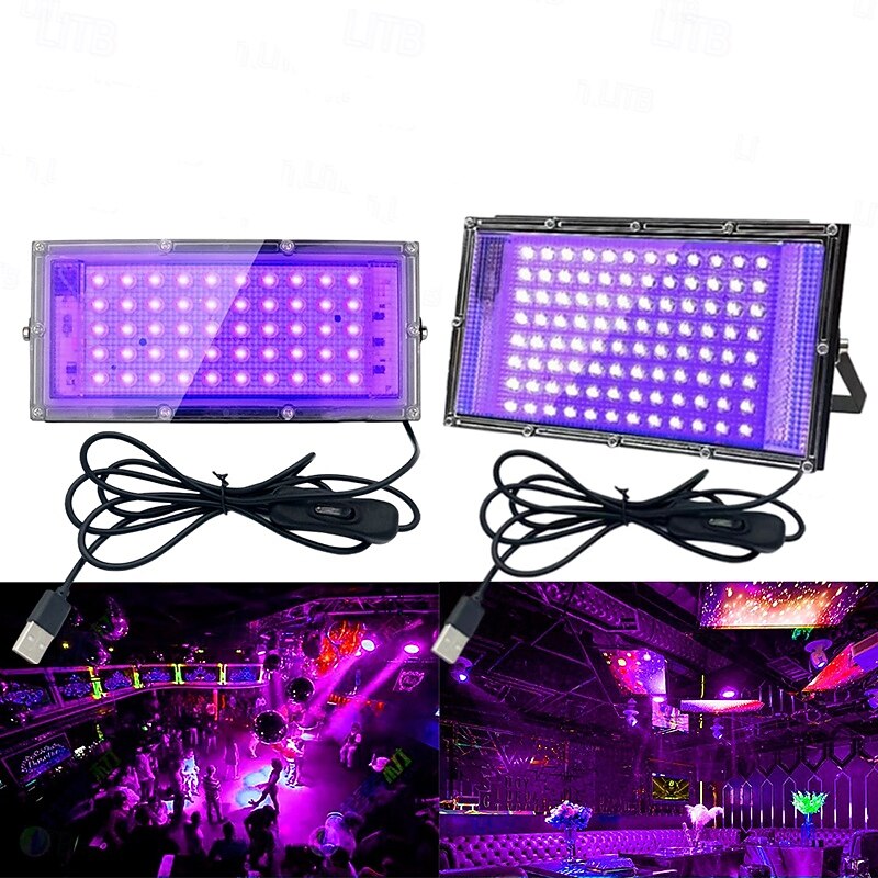 5V USB Black Light, UV Purple Light Flashlight Worklight with Stage Atmosphere Light Source Party  Lights Indoor for Home Living 1pc