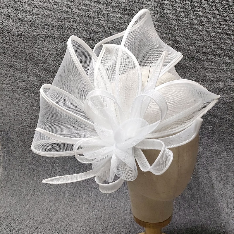Fascinators Net Veil Hat Wedding Horse Race With Cap Floral Headpiece Headwear4