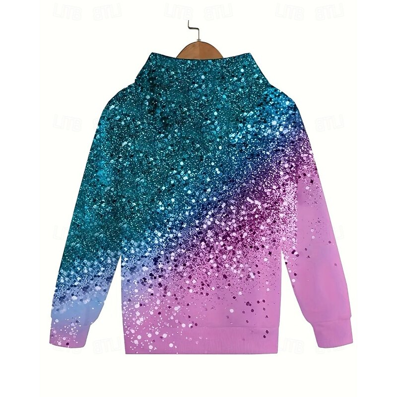 Girls' 3D Graphic Hoodie Long Sleeve Fall Winter Fashion Adorable Basic Kids 4-12 Years Hooded Outdoor Casual Daily Regular Fit2