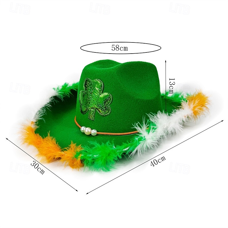 Men's Kentucky Derby Hat Sun Hat Party Hat Green Polyester Feather Fashion Casual Daily Saint Patrick Day Shamrock Sunscreen Breathable4