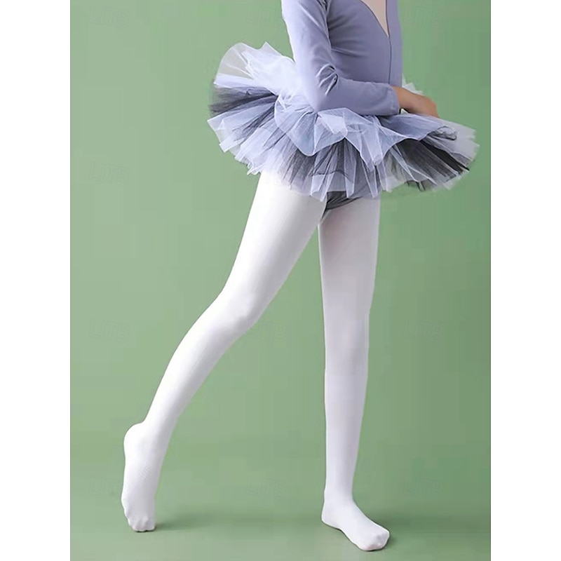 Girls' Ballet Dance Tights – Stretchy and Comfortable White Stockings for Practice, Recitals and Performances3