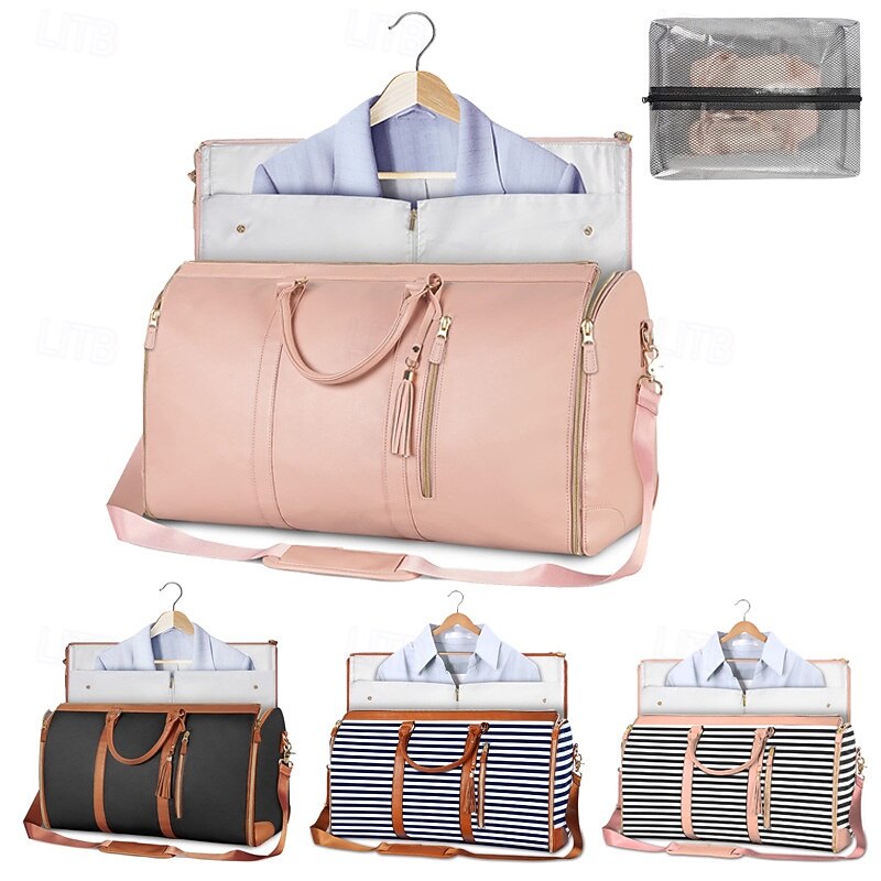 Camping Travel Suitcase Leather Handbag for Women, Fashionable Business Travel Crossbody Bag with Large Capacity